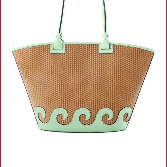 Dooney & B Leather Beacon Woven Atlantic tote MINT - Picture 4 of 5